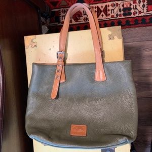 Dooney & Bourke Patterson Olive Green Pebble Leather Emily Tote Bag